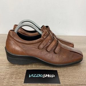 Ecco - Low Top Leather Brown Black Oxford - Women's 7 EUR 38